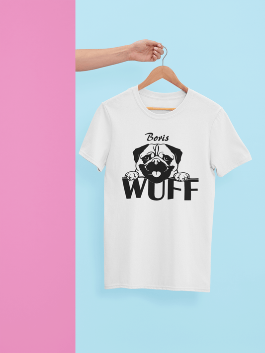 T- Shirt für Hundliebhaber "WUFF" - Personaliserter Name